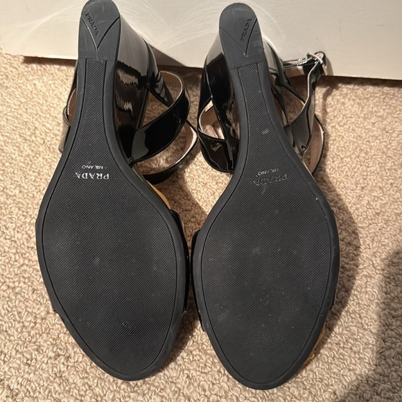 Prada Patent Leather Wedge Sandal size 38 - Picture 6 of 6